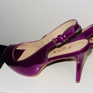 YDN Electric Fuchsia Purple Slingback Peep Toe Heels